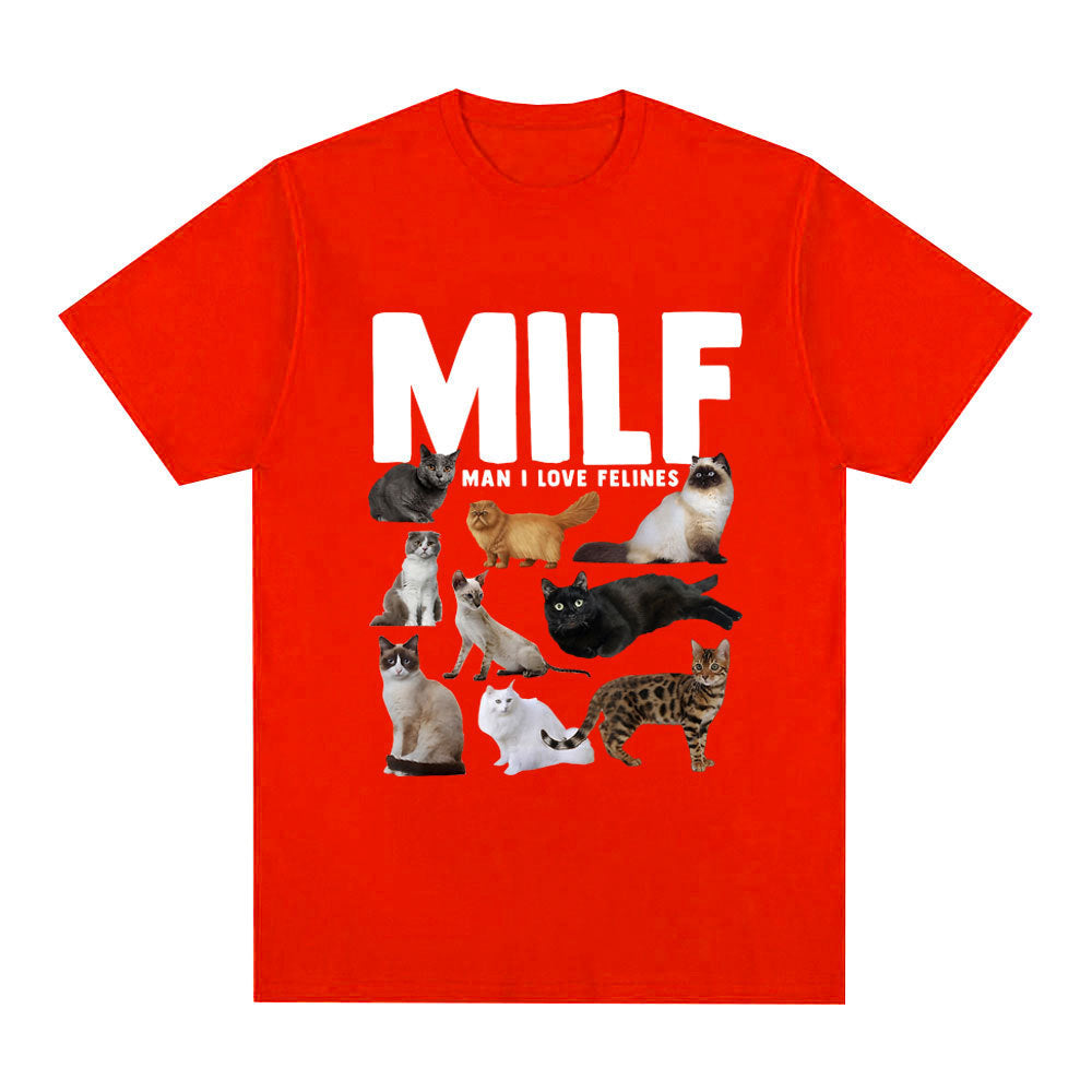 Funny MILF (Man I Love Felines) Graphic T Shirt