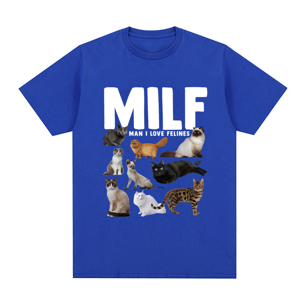 Funny MILF (Man I Love Felines) Graphic T Shirt