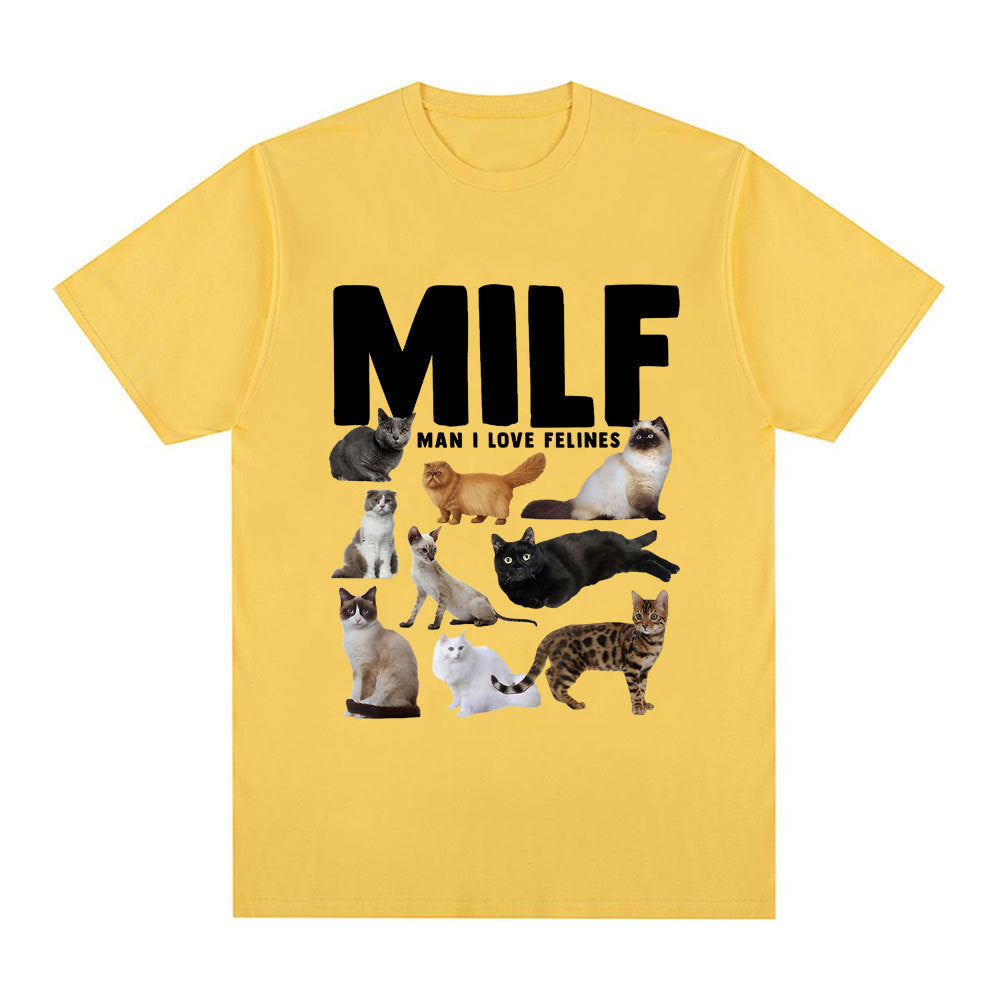 Funny MILF (Man I Love Felines) Graphic T Shirt